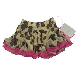 Harajuku Mini For Target Leopard Print A-Line Mini Skirt Pink Ruffle Size 3T